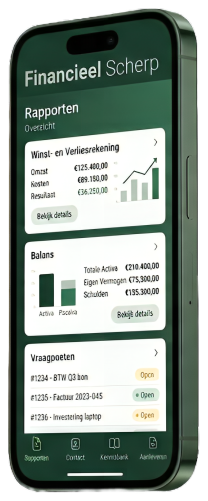 De Financieelscherp-app: rapporten, balans en openstaande vraagposten op je telefoon